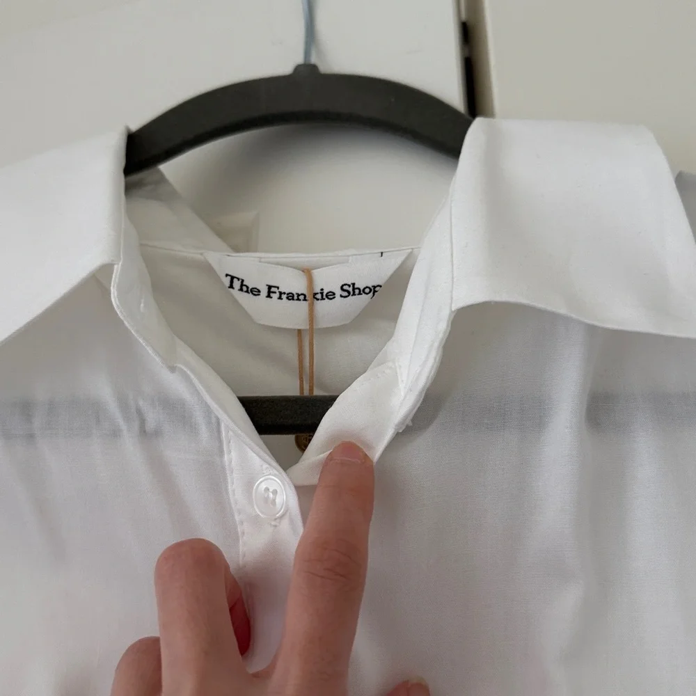 The Frankie Shop Hanna Silky Oversized Button Down Shirt Sz XS/S in White - Picture 6 of 9